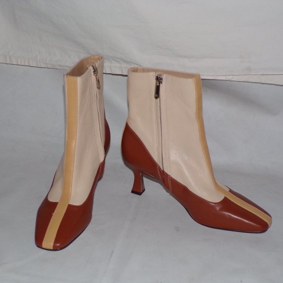 SOLD SAM EDELMAN Liza Colorblock Booties Ankle Boots 7 - Picture 8 of 16